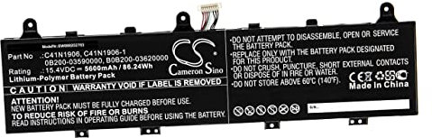 vhbw batteria compatibile con Asus TUF Gaming A15 FA506IV-HN203, Gaming A15 FA506IV-HN223T laptop, notebook (5600mAh, 15,4V, Li-Poly)