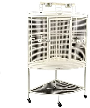 jbshop Vogelkäfig Beliebte Ecke Papagei Käfig Ara Käfig Kanarische Finch Vogel Käfig Metallkäfig Eierschale Weiße Farbe Papageienkäfig