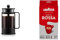 BODUM Kenya 8 Cup French Press Coffee Maker, Black, 1.0 l, 34 oz & Lavazza Qualità Rossa, Ground Coffee Espresso, Arabica and Robusta Medium Roast 500 g Pack