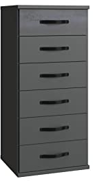 Wimex German Duo-Kommode mit 6 Schubladen, Grau, Graphitgrau