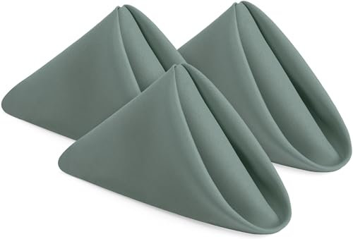 Utopia Home Hellgraue Stoffservietten (12 Stück, 43,2 x 43,2 cm), ideale Dinner-Servietten für Party, Hochzeit und Mittagessen/Abendessen