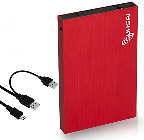 SUSHAI 2.5 USB 2.0 Disque Dur Externe Portable Format de Poche 250 Go Mémoire Disque Dur Fin Compatible avec Mac, PC, Ordinateur Portable, Ordinateur de Bureau, Chromebook - Rouge