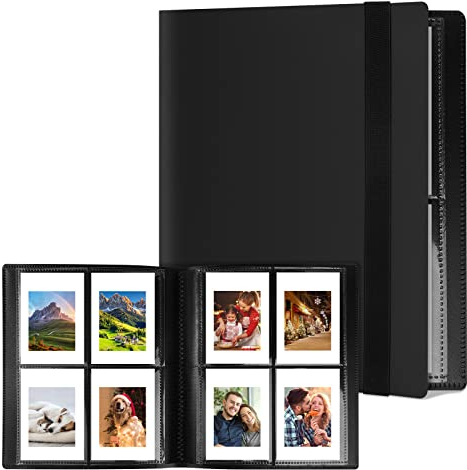 Flintronic Fotoalbum mit 168 Taschen, Kompatibel Mit Fujifilm Instax Mini Film/Kodak Zink Fotopapier/Polaroid Zink Fotopapier/HP Sprocket Fotopapier Mini 3-Zoll-Film Fotobuch aus PU-Leder