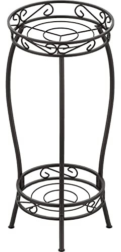 Bomclap Pflanzenständer Metall, 27 Zoll Blumenständer Pflanzenständer, 2-stufige Blumentopf Ständer Blumentopfhalter für Drinnen & Draußen, Bronze
