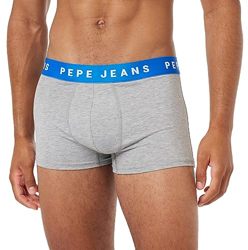 Pepe Jeans Herren Logo Tk Lr 2P Badehose, Grey Marl, S