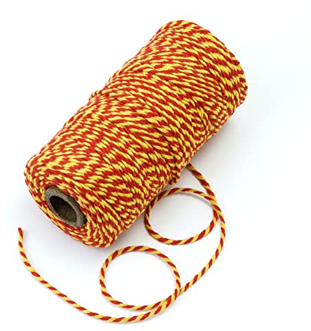 Mopec 100 Meter Rolle mit 12 Strängen, Baumwolle, gemischt, Rot und Gelb