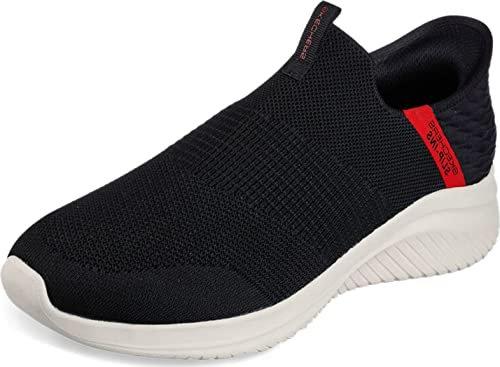 Skechers Men's Ultra Flex 3.0 Viewpoint Slip-in Loafer, Black red, 9 UK