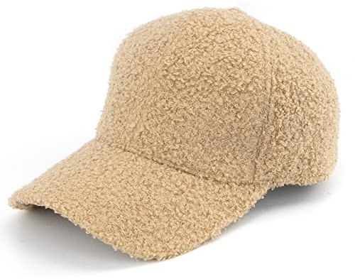 Warme Winter-Fuzzy-Baseball-Mütze, Damen, Herren, flauschig, Fleece, Lammwolle, Basellball-Mütze, Khaki, Einheitsgröße