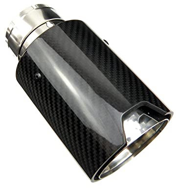 Auto Auspuff Endrohr Für B&MW F20 F21 F22 F23 F30 F31 F32 F33 F36 F10 F12 1 Stück Gloss Carbon Fiber Auspuffblenden Auto Schalldämpfer Rohr Schwanz Kehle Auspuffspitzen Auspuff (Farbe : In 63-Out 93