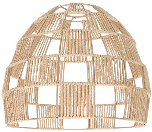 Lurrose Leuchtenschirm Rattan Ersatz Rattan Lampenschirm Hängelampe Leuchtenschirm Papier Geflochtener Pendelleuchte Hängeleuchte Stehlampe Ersatzschirm Tischlampe Restaurant Esszimmer Outdoor