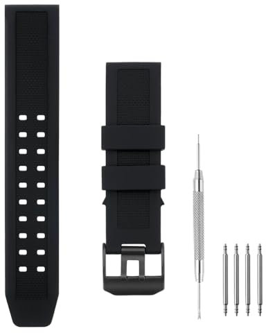 SANDEIN Bracelet de montre compatible avec Luminox, 23 mm en caoutchouc souple et silicone pour montre Luminox séries 3050, 8800 et 3950, noir, 23 millimeters, Caoutchouc de silicone, Pas de gemme