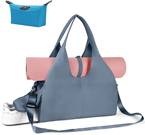 Aucuu Bolsa Gimnasio Grande, Bolsa Grande para Esterilla de Yoga, Bolsa Yoga Esterilla Mujeres Deportiva, Bolsa con Compartimento, Bolsa para Mujer con Bolsillos multifuncionales con Cremallera