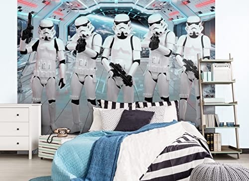 Walltastic Stormtrooper Papier peint à 6 panneaux, papier FSC, multicolore, 2,4 m de haut x 3 m de large, taille unique