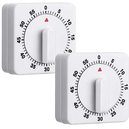 Kurzzeitmesser, 2 Stück Eieruhr 60 Minuten, Mechanischer Küchentimer, Timer mit Lauter Alarm für Kochen, Sport, Studieren