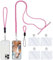 simarro Handykette Universal, 1 Schlüsselband +1 Handgelenkschlaufe + 1 Fingerband + 4 Transparent Abstandshalter, Handy Band Zum Umhängen Verstellbares Umhängeband für alle Smartphone (Rosa)