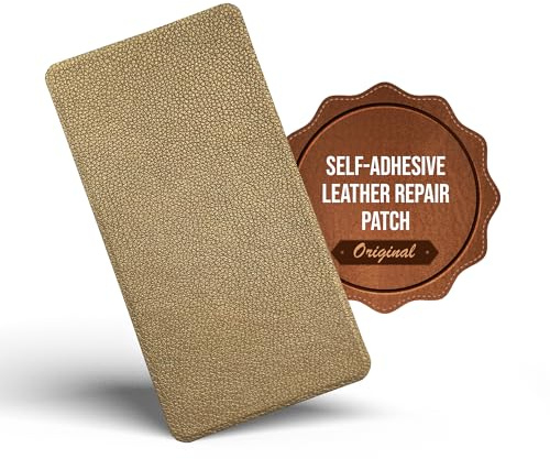 MastaPlasta Premium Easy All-in-One Leather Repair Kit. Leather Patches for Sofas Self Adhesive - Gold 20cm x 10cm (8in x 4in). Upholstery Leather Repair Patch for Car Seats, Chairs, DIY, Craft