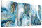 3 Pcs Marmo Nordico Oceano Blu Dorato Stampa su tela con cornice Quadri su tela Quadri Moderni Poster da parete Camera da letto Soggiorno Decorazioni Pronto da appendere 90x40cm(12x16x3pcs)