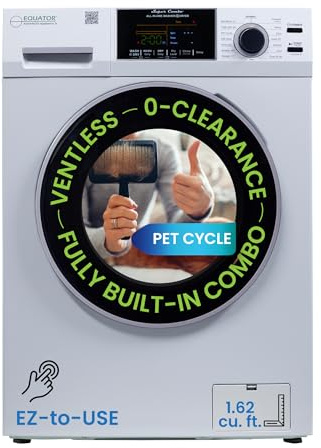 Equator All-in-one Washer Dryer Ventless FULLY BUILTIN 0-CLEARANCE 1.62cf/15lbs 110V 1400RPM