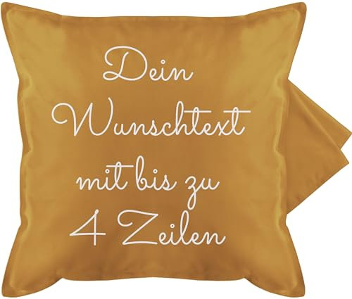 Kissenbezug - Aufdruck selbst gestalten - Wunschtext I Geschenk personalisiert - 50 x 50 cm - Gelb - Kissen Personalisieren Text namenskissen personalisierte Bedrucken kuschelkissen selber Schrift