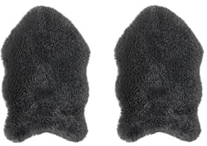 andiamo Kunstfell Teppich Alpa gemütlicher hochfloor Fellteppich 35 mm Florhöhe weich und flauschig anthrazit 2er Set 50 x 80 cm