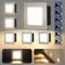 Letlit 6er Set Treppenbeleuchtung 3W, Superhell 300lm LED Treppenstufenbeleuchtung 230V 3000K, 85x85mm, IP65 Treppenlicht Einbauleuchten für Treppen Wand Flur, Unterputzdosen 68mm, Nickel Gebürstet