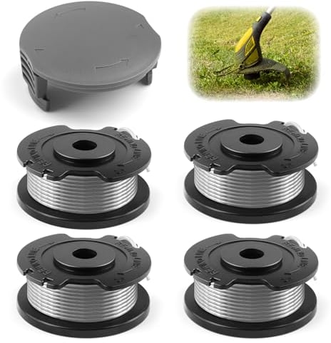 Bobina a Filo per Tagliabordi, 4 Pezzi Filo Tagliabordi Φ1,65mm 6m, Bobina di Ricambio Nylon F016800569 F016800385 & Copertura F016F05320 per ART SL EasyGrassCut 18/23/26/18-230/18-260