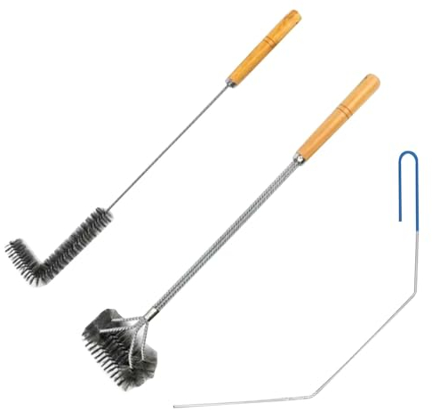 Fryer Cleaning Tools | Fryer Brush Set | Fryer Maintenance Kit, Deep Fryer Brushes, Basket Fryer Brush, L-shape Fryer Brush, Cleanout Rod Tool, Fryer Tool Set, Long Fryer Brush