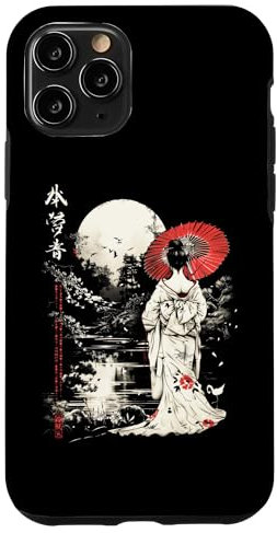 iPhone 11 Pro Geisha Japanese Ink Drawing Traditional Kimono Case