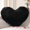 Yhoelata Valentinstag Herzkissen, Schwarz Herzform Kissen Kuschelkissen, Love Zierkissen Aesthetic, Plüsch Kissen für Wohnzimmer Sofa Kind Schlafzimmer Bett, Geschenk 37x47 cm
