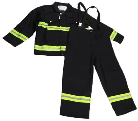 BONKZEBU Mono Resistente Al Fuego, Mono Clásico de Algodón Resistente Al ácido Ignífugo, Mono Económico Resistente Antiestático, para Bomberos de Soldadura (L)