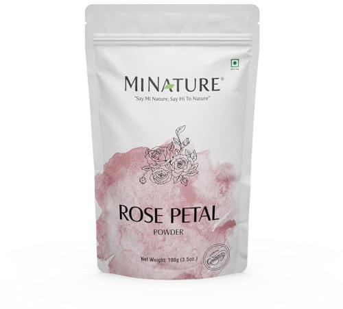 Rose Petal Powder by mi nature |Hair & Skin care for Moisturising & Hydrating |100% Pure & Natural Face Mask| Cruelty & Chemical Free |Face Pack Mask for Tanning, Cleansing & Cooling |100g(4 oz)