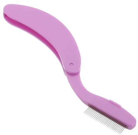 VICASKY Beauty – Tools Peigne à portable – Outil de maquillage – Accessoire de soin des Outil de soin des Colle à Peigne à sourcils Séparateur de en métal et plastique Violet