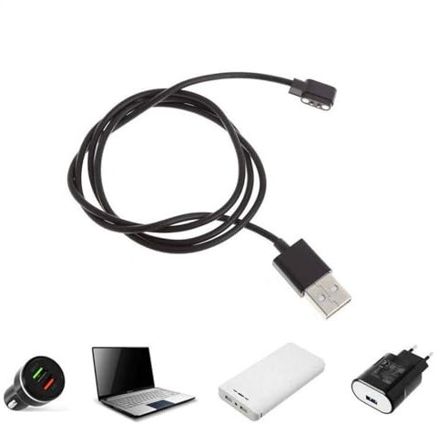 Smart Watch Charger, Magnetic USB Charging Cable for Smartwatches with 2-pin 2.84mm Cable（80cm