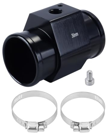Hoite Adaptador de sensor de temperatura del agua para coche con soportes ajustables, universal, para la mayoría de coches, 36 mm, aluminio.