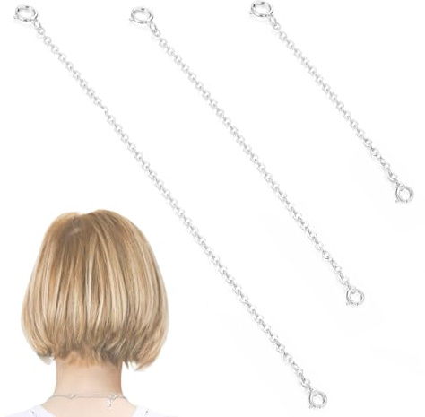 3 Stück Kettenverlängerung Silber, Armband Verlängerung, Kettenverlängerung Silber 925 Sterling Silber Verlängerungskette Halskettenverlängerung für Schmuckherstellung um Ihre Colliers (3, 5, 8CM)
