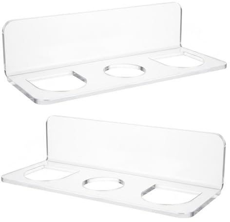 2 Stück Haarbürstenhalter und Kammhalter mit Wandhalterung Selbstklebend mit Drei Löchern für Aufbewahrung von Kämmen Bürsten und Styling-Tools