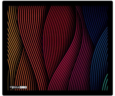itenga Mauspad Bunte Welllen Muster Design – Hochwertiges Mousepad mit Rutschfester Unterseite & pflegeleichter Oberfläche – Ideal für Büro, Homeoffice & Gaming – 21 x 18 cm