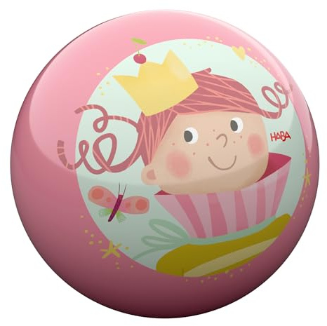 HABA Prinzessin Ball 22 cm für Kinder ab 2 Jahren – Spielball aus glattem Kunststoff mit Ventil, glänzende Oberfläche, ideal für Garten, Strand & Indoor-Spiel – 2012747001