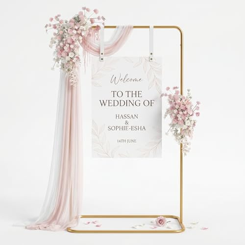 PlusFive Porta cartello di benvenuto per matrimonio, 1,8 x 0,8 m