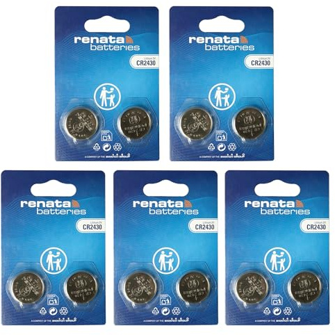 Renata CR2430, 2430 Pile Bouton Lithium 3V (5 x Lot de 2) - 10 Piles