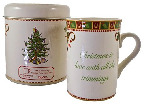 Spode Christmas Tree Sentiment Tasse, Christmas is Love with All The Trimmings