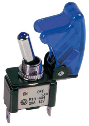 Pilot LA_45562 Ein-/ Ausschalter, Missile-Style mit blauer LED, 12V, 20A