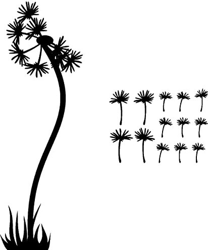Samunshi® Pusteblume Wandtattoo Pusteblume Wandaufkleber 44 x 130cm schwarz