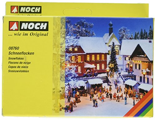 NOCH Schneeflocken, für Modellbau Winterlandschaften, 75 g Spezialfasern für Spurweiten H0, TT, N, Z