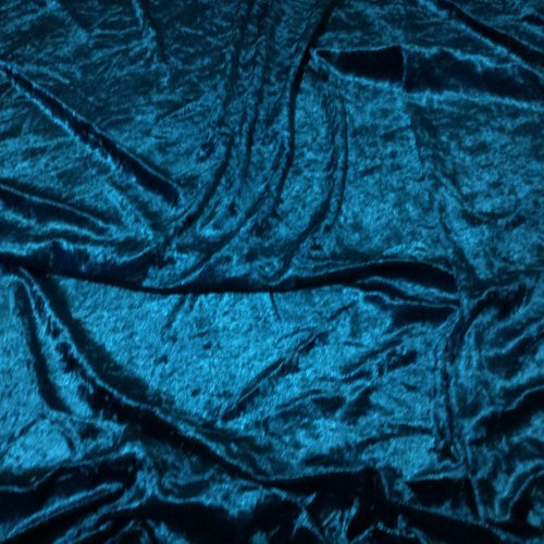 Premium Crushed Velvet, Craft Dress Fabric Curtain Material 60 - 150cm Width (Teal)