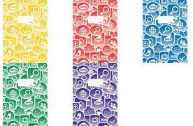 HERMA Heftschoner Social Icons, DIN A4, aus PP, blau