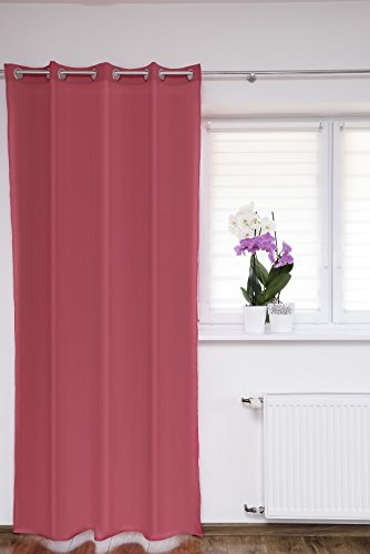 KS Handel 24 ÖSENSCHAL FENSTERVORHANG PINK 145x175 cm GARDINENSCHAL DEKOSCHAL - MEGA Auswahl Farben UND Masse IM Shop -