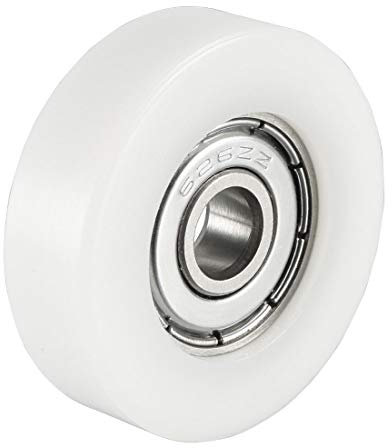 sourcing map 4Pcs 6x30x9mm Roue de convoyeur coulissante de poulie de roulement de galet Blanc