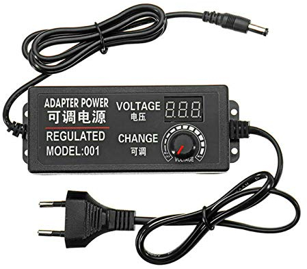 BE-TOOL Adjustable Power Adapter, AC/DC 9-24V 3A 72W Adapter Adjustable Plug, Universal Power Supply Adapter for DC motor speed control, light dimmer