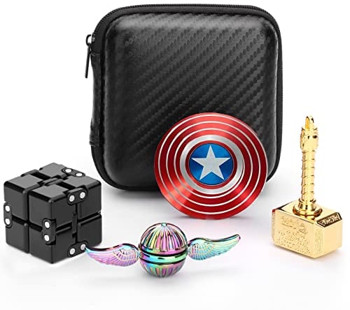Fidget Pack Toys Set Fidget Spinners Metal,Small Sensory Gadget Finger Hand Spinner, Infinity Cube Blocks, Focus Toy Fingertip Gryo With R188 Bearing, Best Gift Party Favors Prizes For Kids Adults